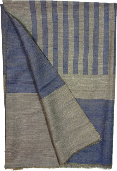 Kashmiri - Marine & Sand – Double-Face-Cashmere-Schal, Originalansicht 2