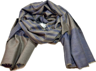 Kashmiri - Marine & Sand – Double-Face-Cashmere-Schal, Originalansicht 6