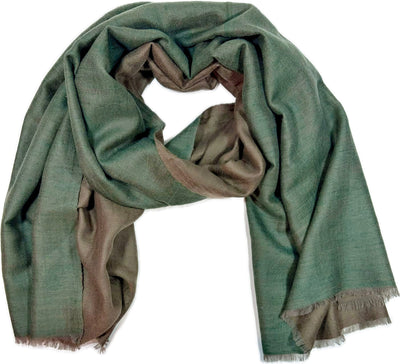 Kashmiri - Nude & Emerald – Double-Face-Cashmere-Schal, Originalansicht 1