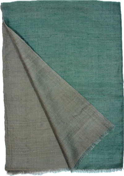 Kashmiri - Nude & Emerald – Double-Face-Cashmere-Schal, Originalansicht 2