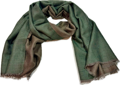 Kashmiri - Nude & Emerald – Double-Face-Cashmere-Schal, Originalansicht 5