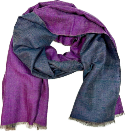Kashmiri - Pink & Night Sky – Double-Face-Cashmere-Schal, Originalansicht 1
