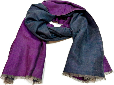 Kashmiri - Pink & Night Sky – Double-Face-Cashmere-Schal, Originalansicht 5
