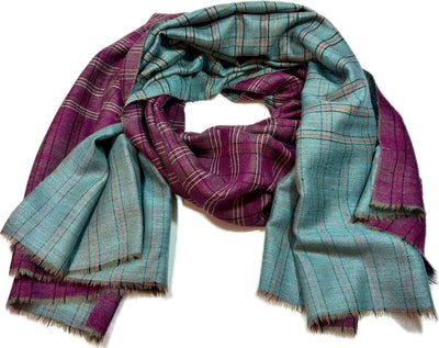Kashmiri - Ruby & Jade – Double-Face-Cashmere-Schal, Originalansicht 5
