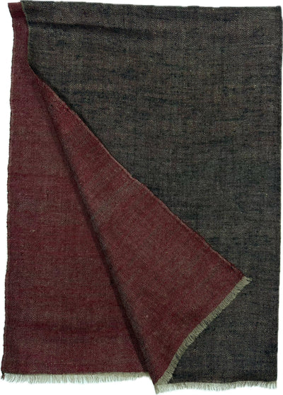 Kashmiri - Ruby & Obsidian – Double-Face-Cashmere-Schal, Originalansicht 2