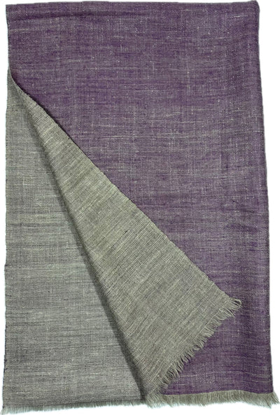 Kashmiri - Sand & Aubergine – Double-Face-Cashmere-Schal, Originalansicht 2