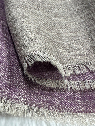 Kashmiri - Sand & Aubergine – Double-Face-Cashmere-Schal, Originalansicht 3