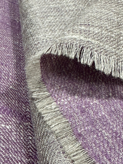 Kashmiri - Sand & Aubergine – Double-Face-Cashmere-Schal, Originalansicht 4