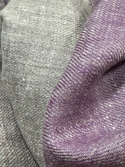 Kashmiri - Sand & Aubergine – Double-Face-Cashmere-Schal, Originalansicht 5