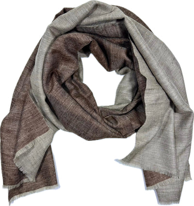 Kashmiri - Sand & Chocolate – Double-Face-Cashmere-Schal, Originalansicht 1
