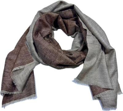 Kashmiri - Sand & Chocolate – Double-Face-Cashmere-Schal, Originalansicht 6