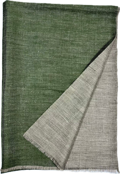 Kashmiri - Sand & Emerald – Double-Face-Cashmere-Schal, Originalansicht 2