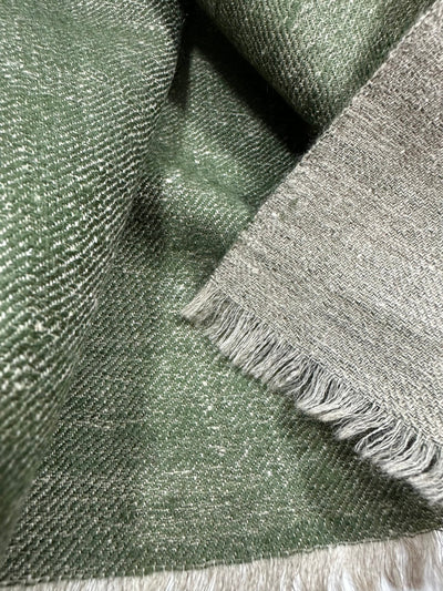 Kashmiri - Sand & Emerald – Double-Face-Cashmere-Schal, Originalansicht 3