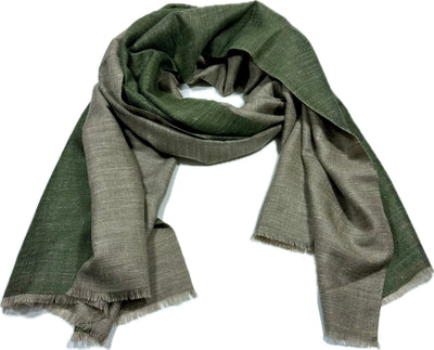 Kashmiri - Sand & Emerald – Double-Face-Cashmere-Schal, Originalansicht 5