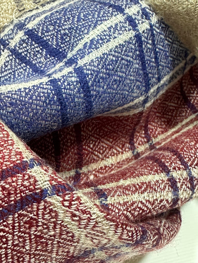 Aura Kashmiri - Maritime Check – Cashmere-Stola 100 × 200 cm, Produktansicht 2