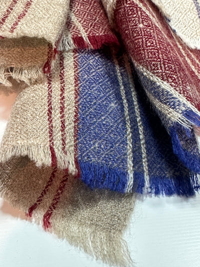 Aura Kashmiri - Maritime Check – Cashmere-Stola 100 × 200 cm, Produktansicht 4