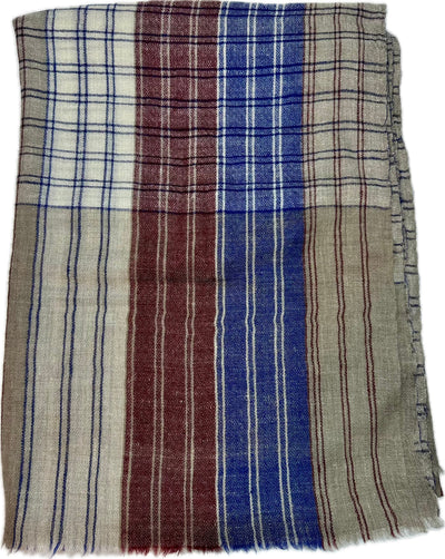 Aura Kashmiri - Maritime Check – Cashmere-Stola 100 × 200 cm, Produktansicht 7