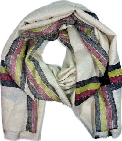Aura Kashmiri - Side Stripe Trio – Cashmere-Stola 100 × 200 cm, Produktansicht 1