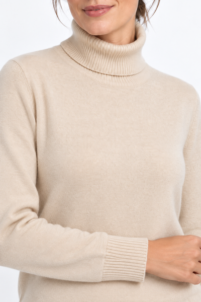 Rise Natural – Rollkragen-Pullover für Damen – Strickdetail