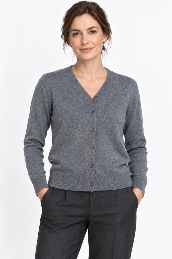 Link Natural – V-Neck-Cardigan für Damen – Modellansicht