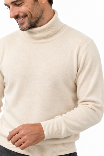 Rise Natural – Rollkragen-Pullover für Herren – Strickdetail