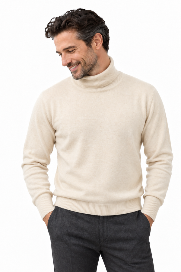 Rise Natural – Rollkragen-Pullover für Herren – Modellansicht