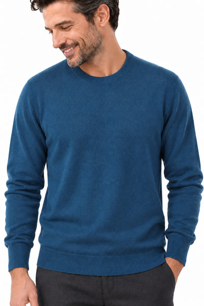 Round – Rundhals-Pullover für Herren – Strickdetail