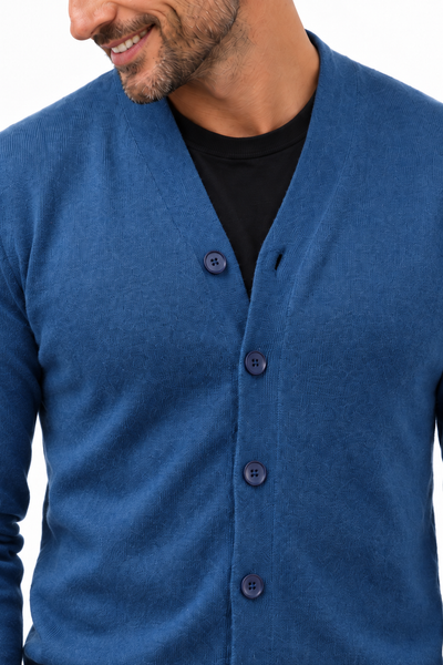 Link – V-Neck-Cardigan für Herren – Strickdetail