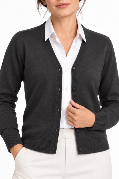 Link – V-Neck-Cardigan für Damen – Strickdetail