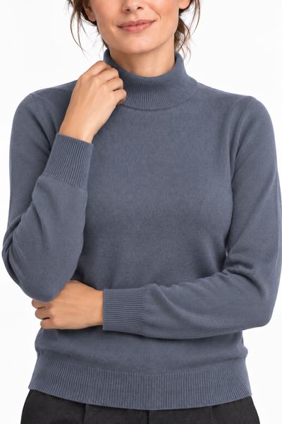 Contour – Stehkragen-Pullover für Damen – Strickdetail