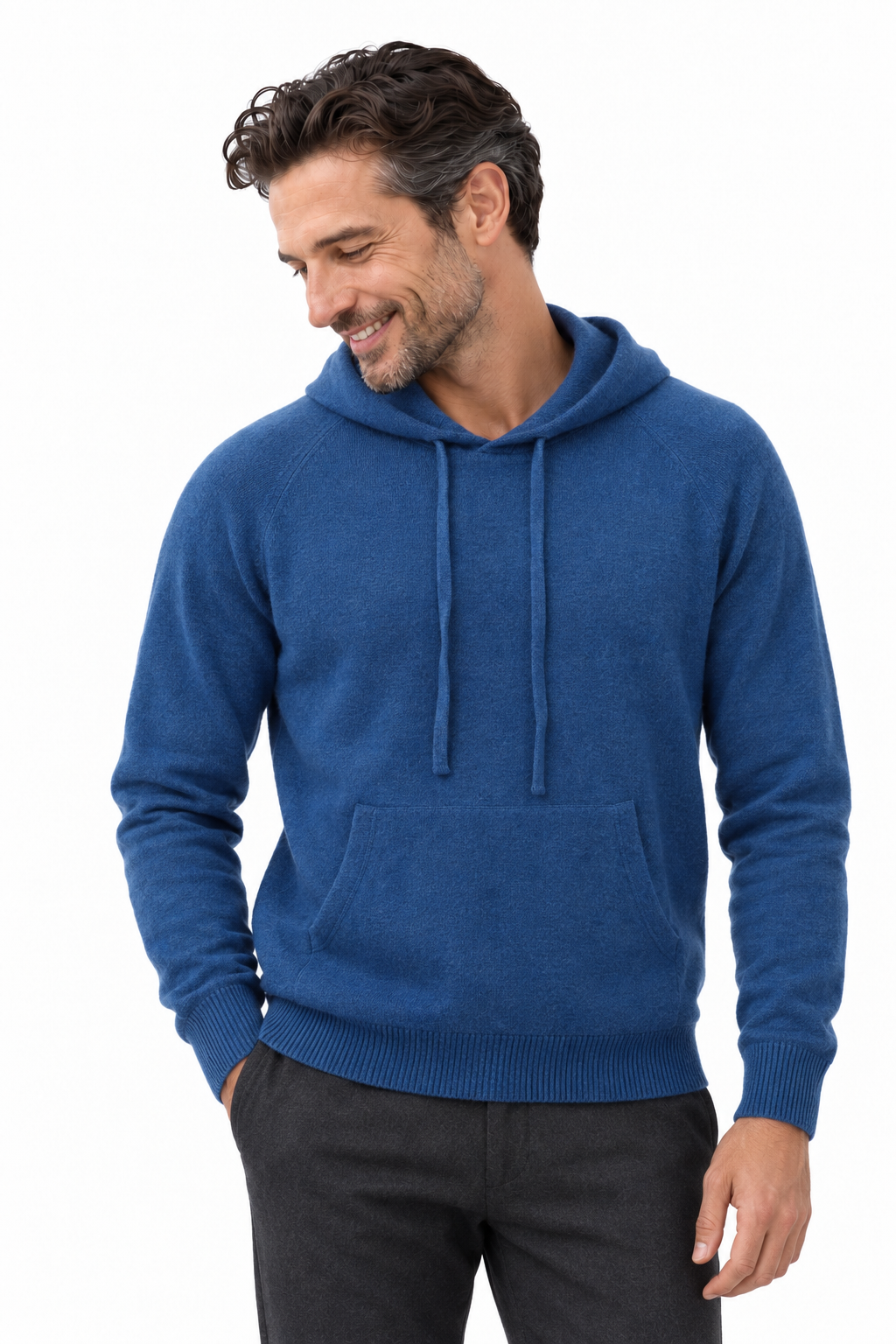 Pause – Unisex-Strickhoodie – Modellansicht