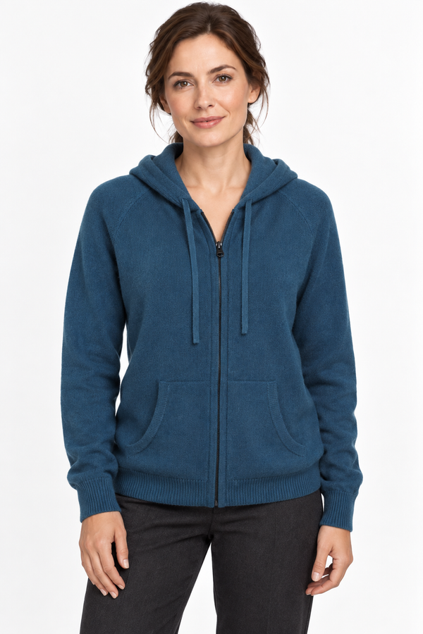 Pause Zip – Unisex-Strickjacke mit Kapuze – Modellansicht