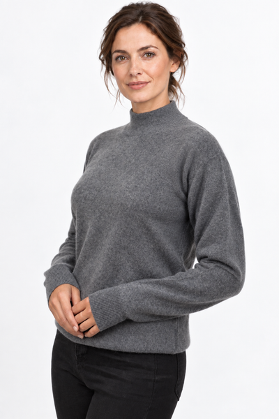 Contour Natural – Maglia a collo alto da donna – Grigio scuro naturale – Vista G040 [ND-1288-C10095]