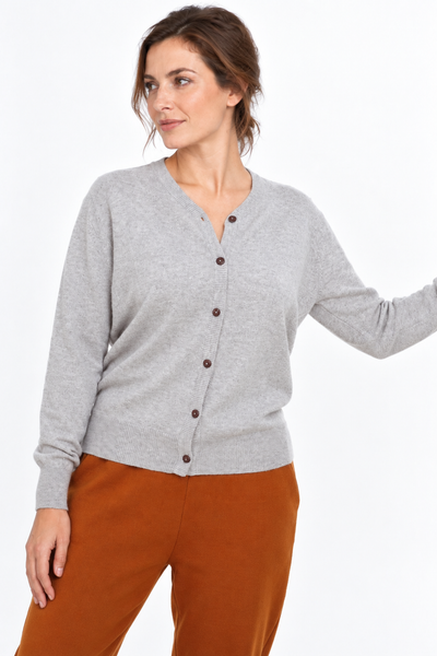 Link Natural – Cardigan con scollo a V da donna – Beige naturale – Vista G166 [ND-1289-C10035]