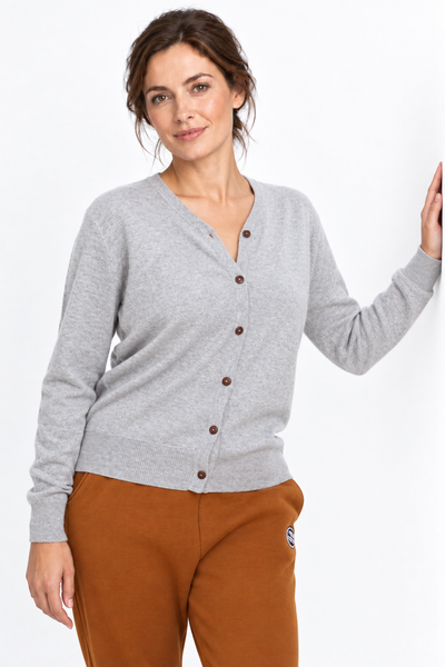 Link Natural – Cardigan con scollo a V da donna – Beige naturale – Vista G167 [ND-1289-C10035]
