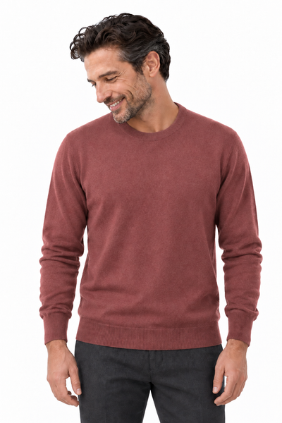 Round – Maglia a girocollo da uomo – Rosa antico – Su un modello Aura [ND-1292-C7116]