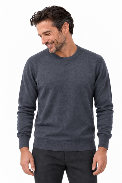 Round – Maglia a girocollo da uomo – Antracite – Su un modello Aura [ND-1292-C7141]