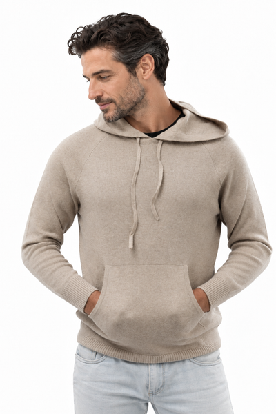 Pause Natural – Felpa in maglia con cappuccio unisex – Marrone chiaro naturale – Vista G149 [ND-1326-C10280]