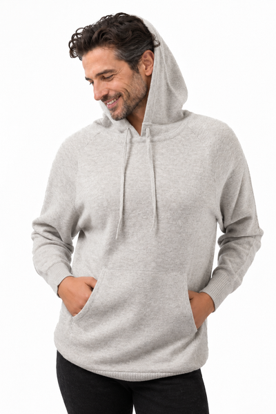 Pause Natural – Felpa in maglia con cappuccio unisex – Grigio chiaro naturale – Vista G147 [ND-1326-C10281]