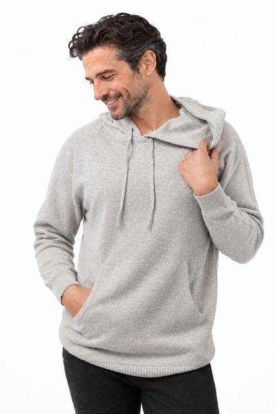 Pause Natural – Felpa in maglia con cappuccio unisex – Grigio chiaro naturale – Vista G148 [ND-1326-C10281]