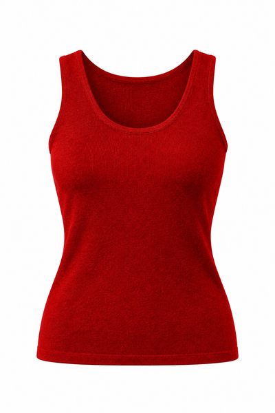 Trace – Top in maglia senza maniche – Rosso rubino – Foto del prodotto [ND-1344-C8829]
