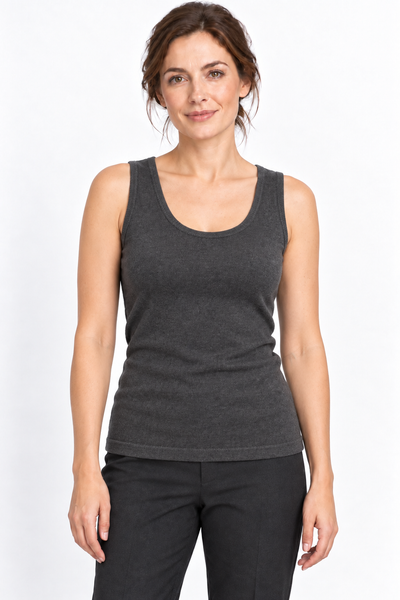 Trace – Top in maglia senza maniche – Antracite – Su un modello Aura [ND-1344-C8834]