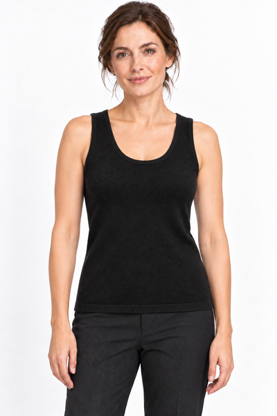 Trace – Top in maglia senza maniche – Nero – Su un modello Aura [ND-1344-C8847]