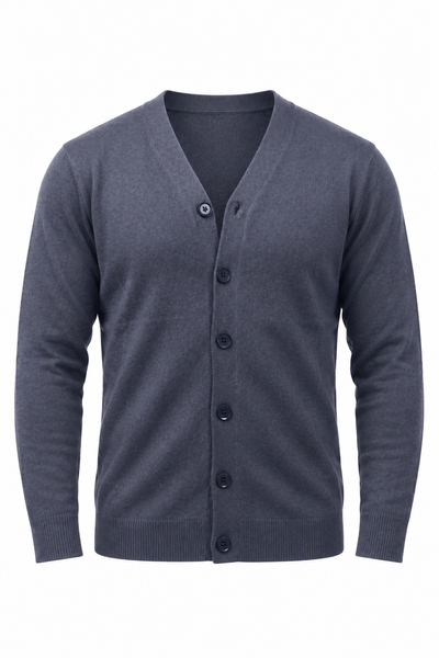 Link – Cardigan con scollo a V da uomo – Antracite – Foto del prodotto [ND-1380-C9622]