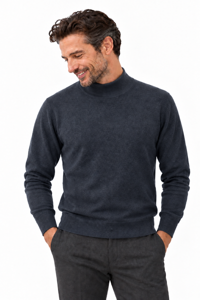 Contour – Maglia a collo alto da uomo – Antracite – Su un modello Aura [ND-1381-C9683]
