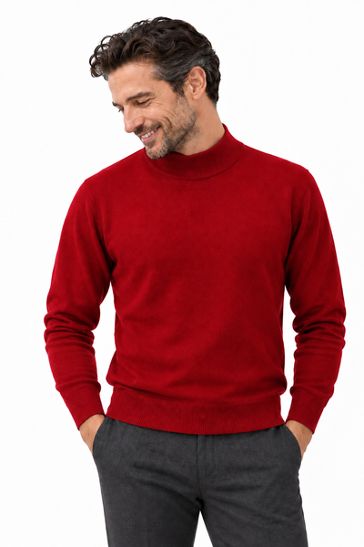 Contour – Maglia a collo alto da uomo – Rosso – Su un modello Aura [ND-1381-C9690]