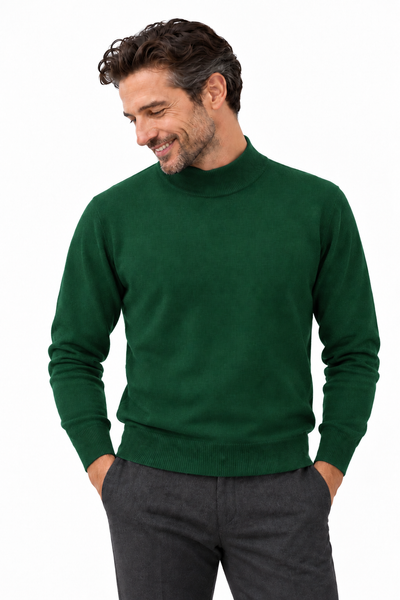 Contour – Maglia a collo alto da uomo – Verde bosco – Su un modello Aura [ND-1381-C9691]
