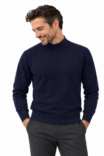 Contour – Maglia a collo alto da uomo – Blu navy – Su un modello Aura [ND-1381-C9699]