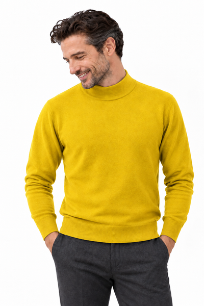 Contour – Maglia a collo alto da uomo – Giallo – Su un modello Aura [ND-1381-C9713]