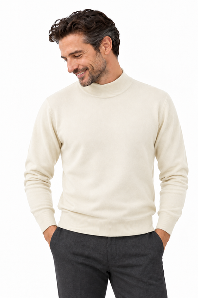 Contour – Maglia a collo alto da uomo – Bianco avorio – Su un modello Aura [ND-1381-C9714]